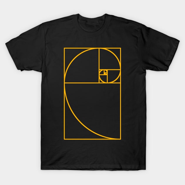 The Golden Ratio Fibonacci Spiral T-Shirt by labstud